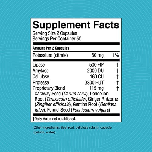 Suplemento Dietético Natures Sunshine Hi Lipase, 100 Cápsu - Imagem 3