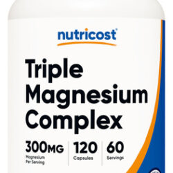 Suplemento Complexo Triplo De Magnésio Nutricost 300 Mg 120