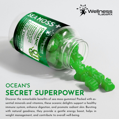Suplemento Wellness Labarx Sea Moss Gummies 3200 Mg 90 Unida - Imagem 4