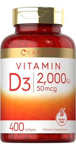 Suplemento Carlyle Vitamin D3 2000iu Iu 400 Cápsulas Gelatin - Imagem 4