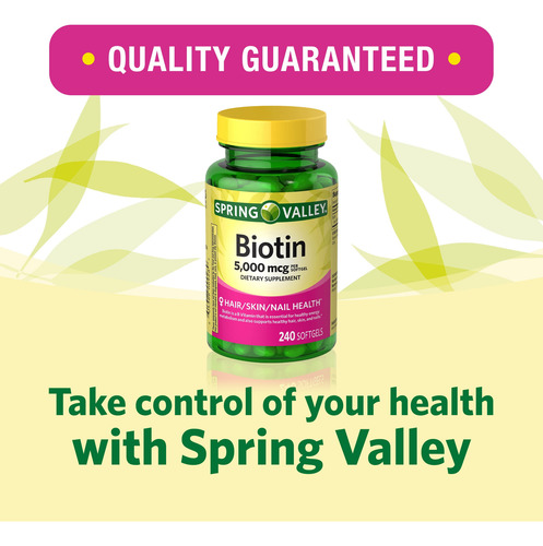 Biotina 5000mcg Spring Valley 240 Cápsulas Gelatinosas - Imagem 4