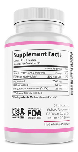 Suplemento Biodora Myo & D-chiro Inositol 2050 Mg 120 Cápsul - Imagem 2