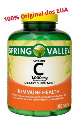 Vitamina C 1000 Mg De Rosa Mosqueta Branca Spring Valley 250 Sabor Neutro - Imagem 11