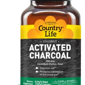 Suplemento De Carvão Ativado Country Life 260 Mg 100 Cápsula