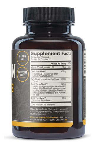 Suplemento Onnit Alpha Brain Premium Nootropic 30 Cápsulas - Imagem 4