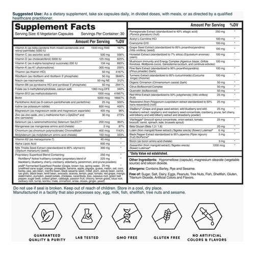 Suplemento Multivitamínico Avançado Diário Nature"s Lab Six - Imagem 2