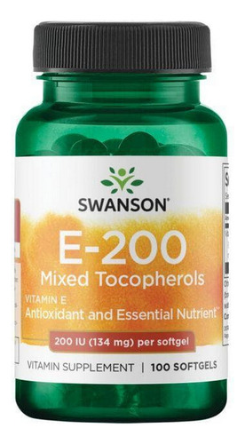 Tocoferóis Mistos E-200 200 Ui (134 Mg) 100 Cápsulas Gelatin - Imagem 2