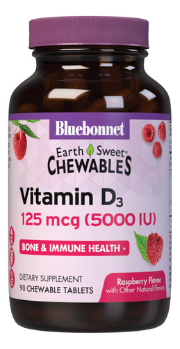 Comprimidos Mastigáveis Bluebonnet 5000 Ui 90 De Vitamina D3