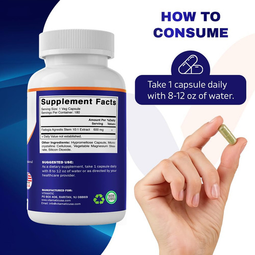 Suplemento Vitamínico De Extrato De Fadogia Agrestis 600 Mg - Imagem 6