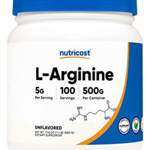Suplemento Nutricost L-arginina Em Pó 500g - 100 Porções