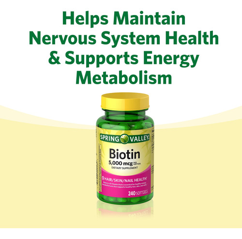 Biotina 5000mcg Spring Valley 240 Cápsulas Gelatinosas - Imagem 7
