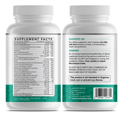 Suplemento Multivitamínico Diário De Baixa Dose Do Dr. Brad - Imagem 2