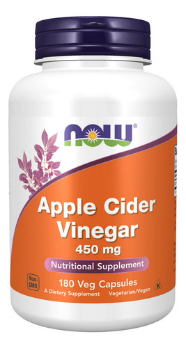 Vinagre De Maçã 450 Mg 180 Cápsulas | By Now Foods