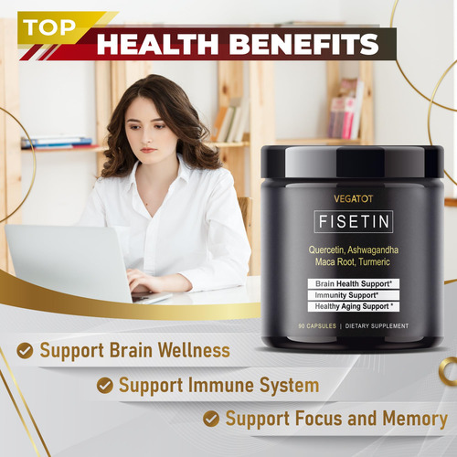 Suplemento Vegatot Fisetin High Purity 98% Com Quercetina 60 - Imagem 3