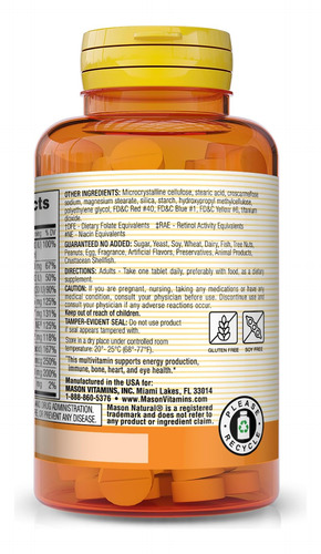Mason Natural Mini Multi Vitaminas, Vitaminas A, C, D3, E, B - Imagem 3