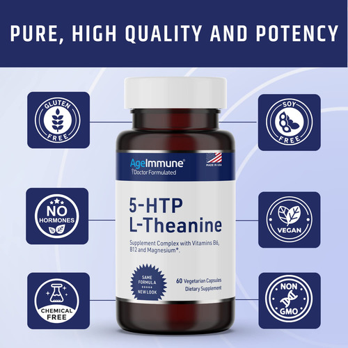 Suplemento Ageimmune 5-htp Formula Stress Relief 60 Cápsulas - Imagem 6