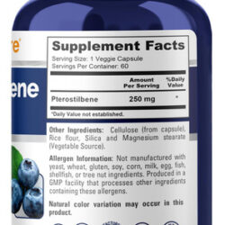 Nusapure Pterostilbene 250 Mg Por Cápsula Vegetal, Contagem