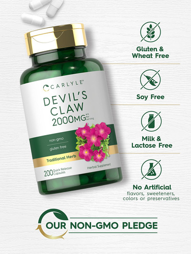 Suplemento Carlyle Devils Claw 2000 Mg 200 Cápsulas - Imagem 4