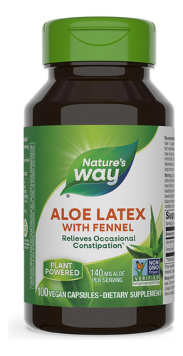 Suplemente O Látex De Aloe Nature"s Way Com Tampa 100% Vegan