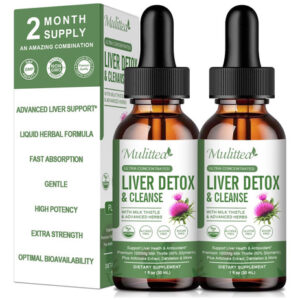 (pacote Com 2) Liver Health Liquid Drops Mulittea Com Leite