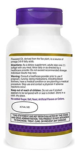 Óleo De Linhaça Do Século 21, 1000 Mg De Cápsulas Gelatinos - Imagem 7