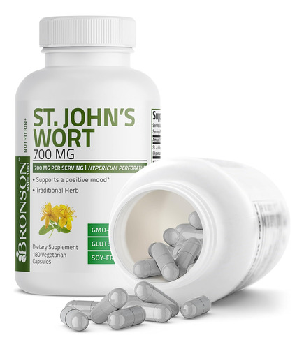 Bronson St. Johns Wort 700 Mg Por Porção Hypericum Perforatu - Imagem 6