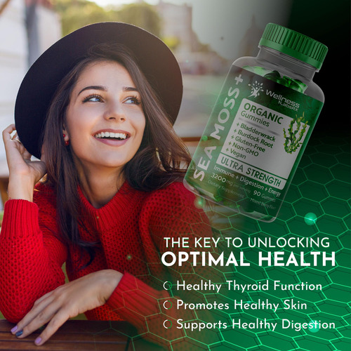 Suplemento Wellness Labarx Sea Moss Gummies 3200 Mg 90 Unida - Imagem 5