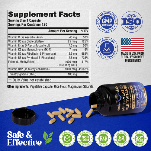 Suplemento Multivitamínico Metilado Nutraharmony 120 Cápsula - Imagem 6