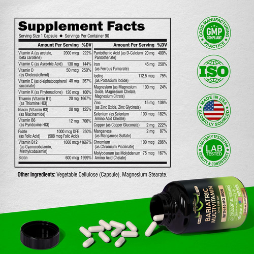 Multivitamínico Bariátrico - Suplementos De Ferro De 45 Mg - - Imagem 6