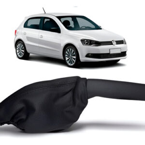 Manopla + Coifa Freio Mao Gol Voyage G3 G4 G5 G6 Preto