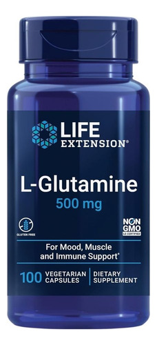 L-glutamina 500 Mg 100 Cápsulas By Life Extension