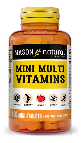 Mason Natural Mini Multi Vitaminas, Vitaminas A, C, D3, E, B