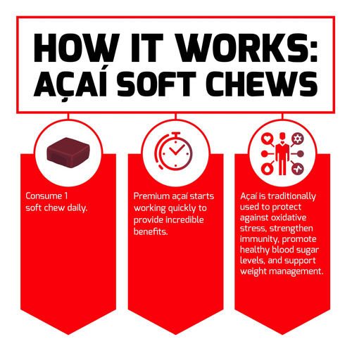 Suplemento Force Factor Açaí Soft Chews Immune Support 30u - Imagem 3