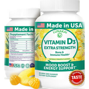 Gomas De Vitamina D3 Lunakai 2000 Ui Para Adultos 60 Ct
