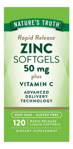 Zinco Com Vitamina C 50 Mg 120 Cápsulas Gelatinosas Da Natur - Imagem 2