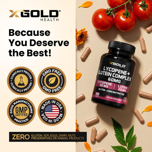 Suplemento X Gold Health Licopeno 60 Mg + Luteína 20 Mg 180 - Imagem 5