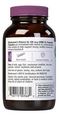 Cápsula Vegetal De Vitamina Diu Bluebonnet Nutrition, Auxili - Imagem 8