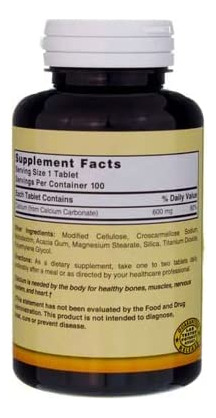 Natures Blend Carbonato De Cálcio Puro 600 Mg 100 Tabs (168 - Imagem 6