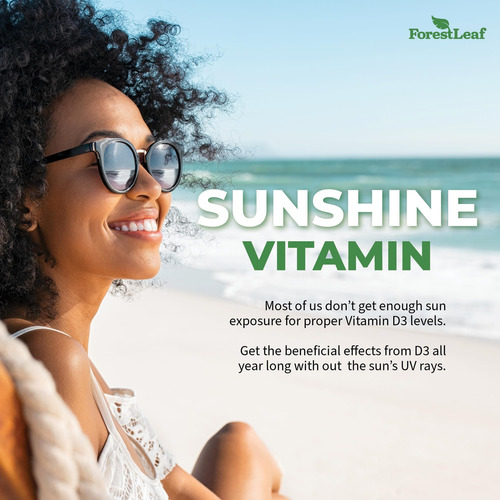 Suplemento De Vitamina D3 Forestleaf 10.000 Ui 180 Cápsulas - Imagem 4