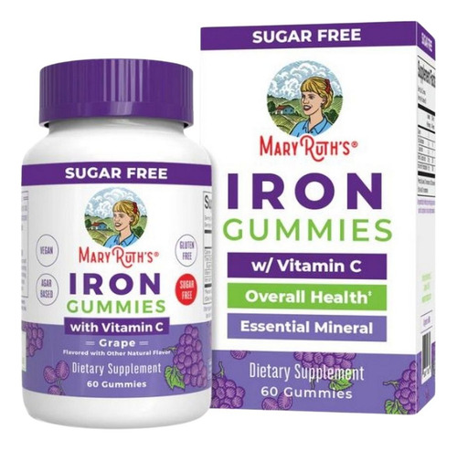 Iron Sugar Free Grape 60 Gummies Da Maryruth's - Imagem 2