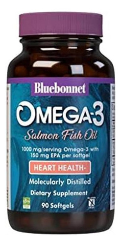 Cápsulas Gelatinosas De Óleo De Salmão Ômega-3 Bluebonnet N