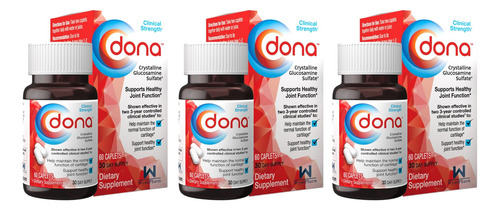 Sulfato De Glucosamina Cristalino Dona, 750 Mg, Pílulas De