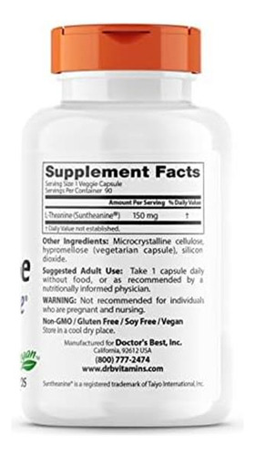 Doctors Best L-theanine Contém Suntheanine, Ajuda A Reduzi - Imagem 2