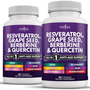New Age Resveratrol 6000mg Berberina 3000mg Semente De Uv...