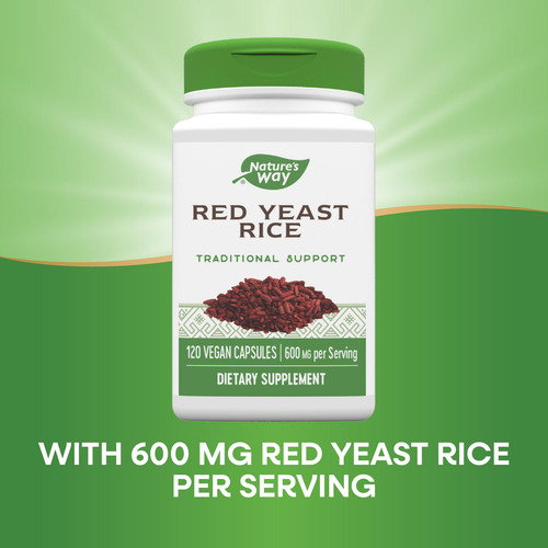 Suplemento Nature"s Way Red Yeast Rice 120 Cápsulas Veganas - Imagem 3