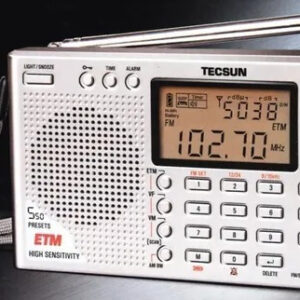 Rádio Receptor Tecsun Pl-380 Dsp Etm Pll Multibanda Prateado Cor Prata pilhas