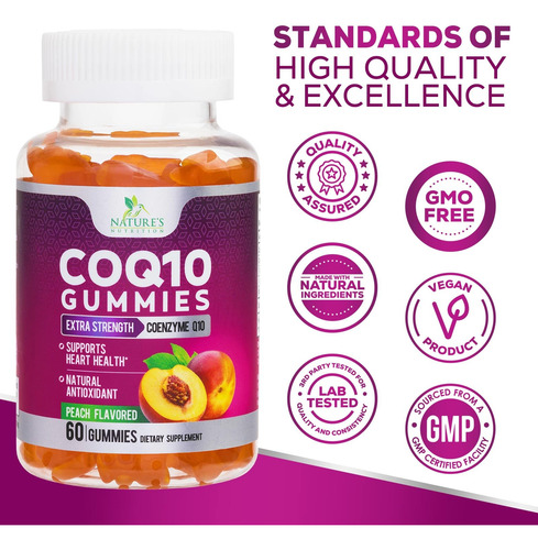 Suplemento Nature"s Nutrition Coq10, 100 Mg, Gomas, 60 Unida - Imagem 4