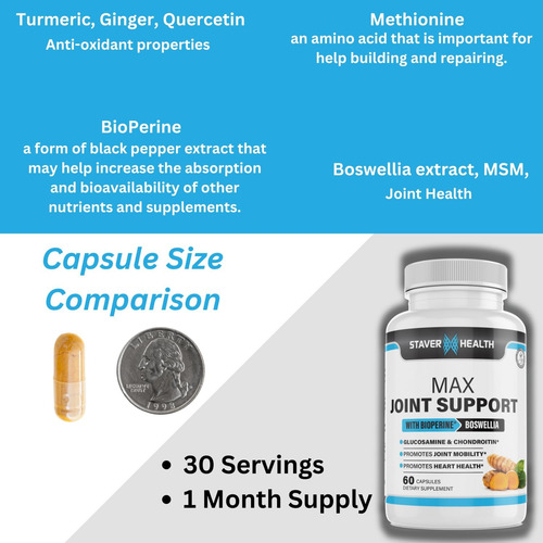 Suporte Máximo Da Articulação - Suplementos De Curcumina - S - Imagem 5