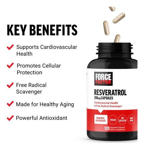 Suplemento Force Factor Resveratrol 120 Cápsulas - Imagem 2