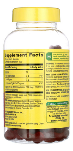 Vitamina B12 500 Mcg Spring Valley 200 Gomas - Imagem 6